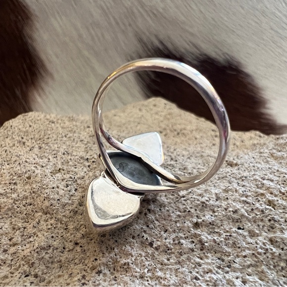 ❤️Bluebird & Paloma Turquoise Navajo Style Artisan 925 Southwestern Ring Sz 8.75 - Picture 6 of 16